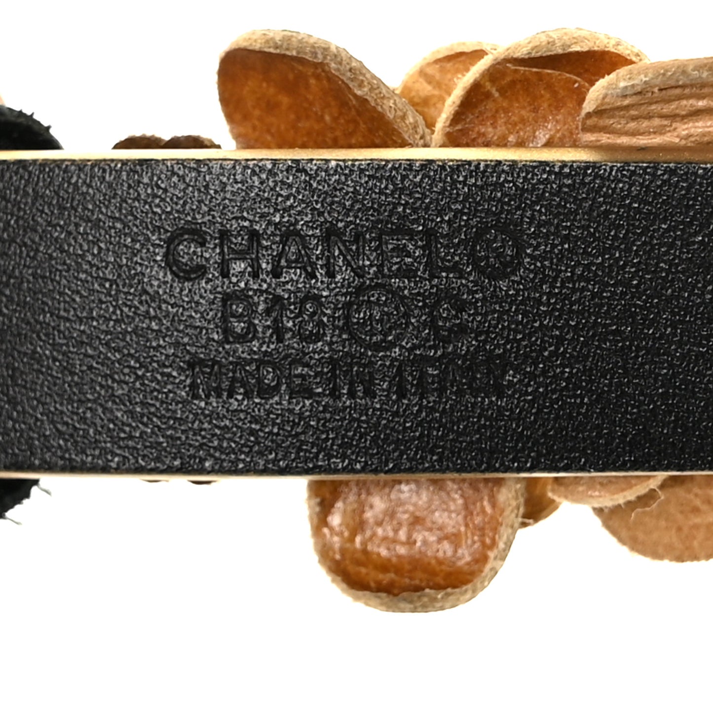 Metallic Lambskin CC Belt 85 34 Gold