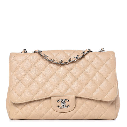 Chanel Caviar Quilted Jumbo Single Flap Beige Clair 1 of 11