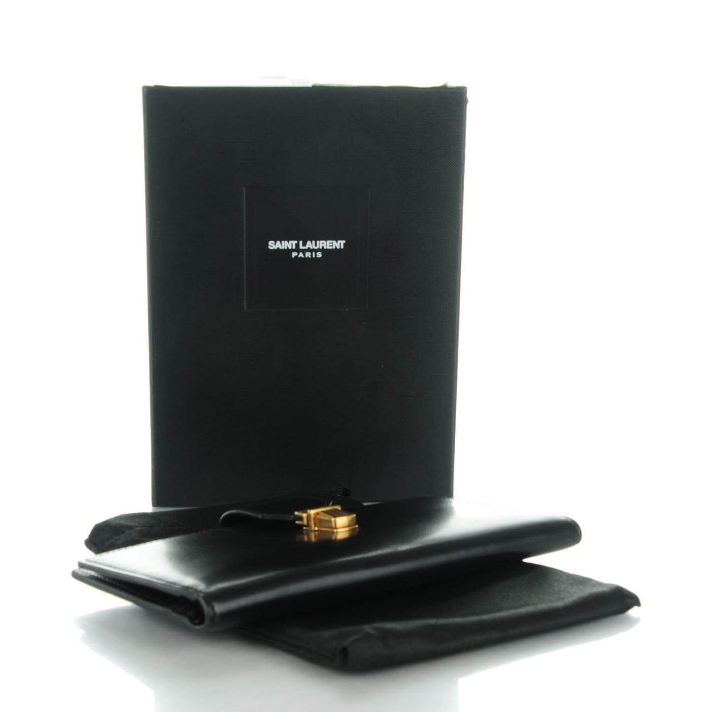 Calfskin Classic Pushlock Wallet Black