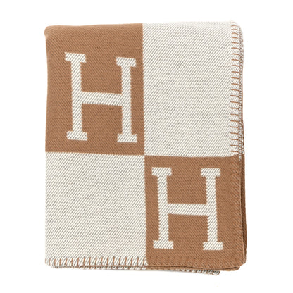 Hermes Wool Cashmere Avalon Blanket Ecru Camel 1 of 3