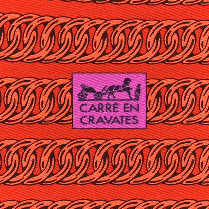 Hermes Silk Carre en Cravates Scarf 70 Orange Rose Violet 4 of 4