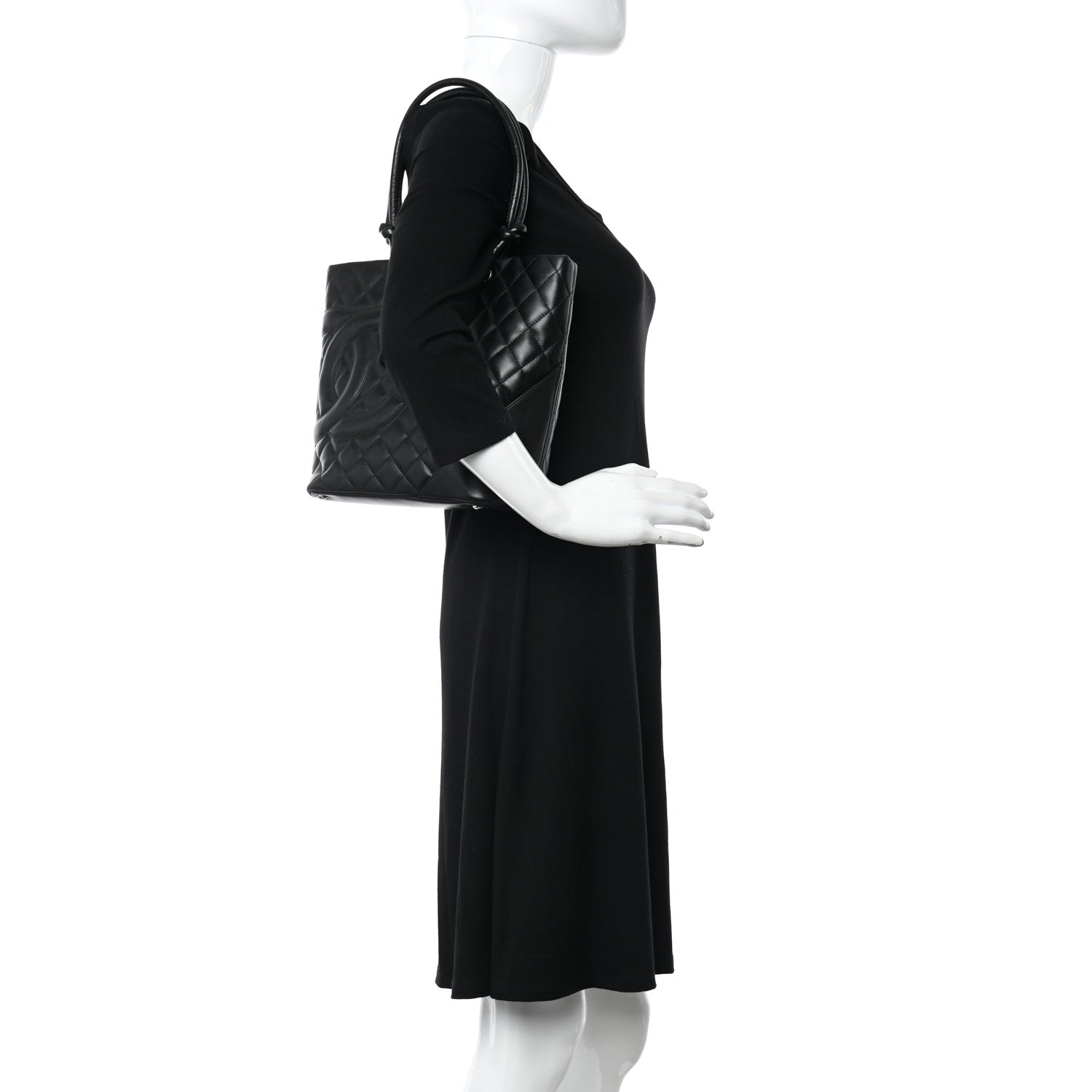 Chanel Calfskin Quilted Medium Cambon Tote Black 2 of 15