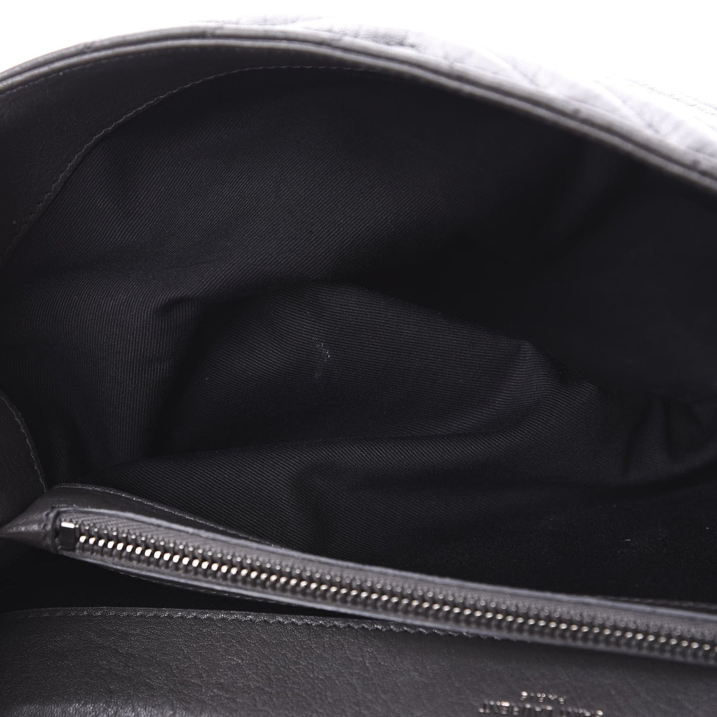 Sheepskin Matelasse Chevron Monogram Large College Satchel Light Coal