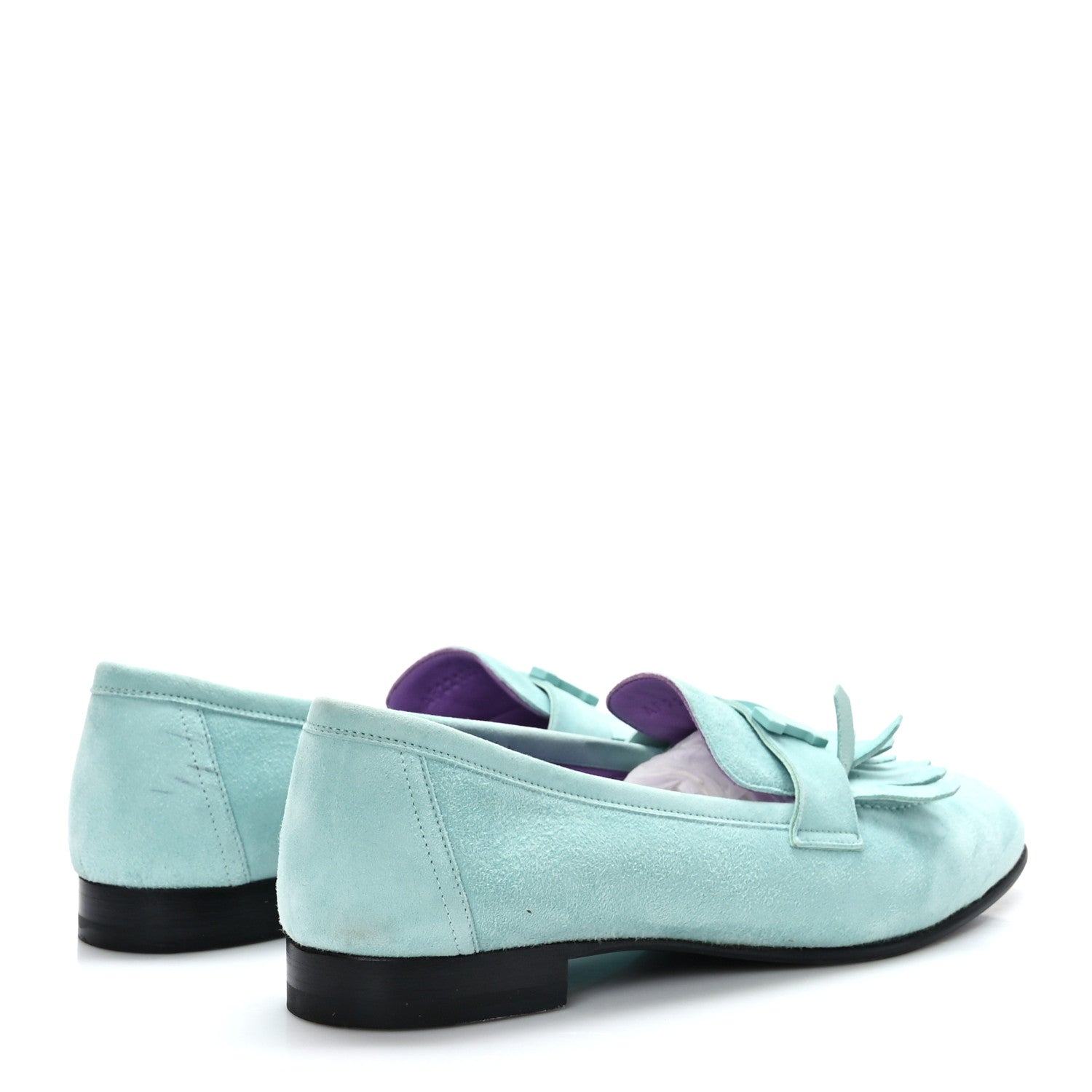 Hermes Suede Goatskin Womens Royal Loafers 39.5 Vert Ebrun 4 of 13
