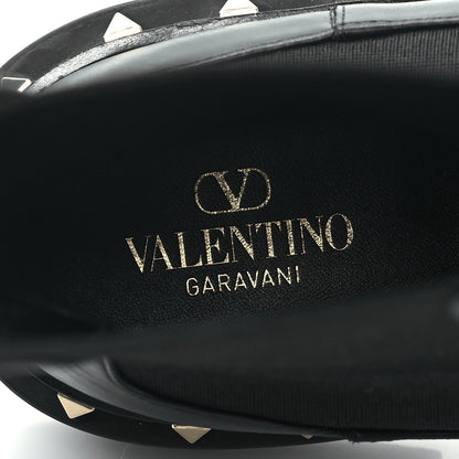Valentino Garavani Calfskin Rockstud Platform Chelsea 20mm Boots 40 Black 7 of 9