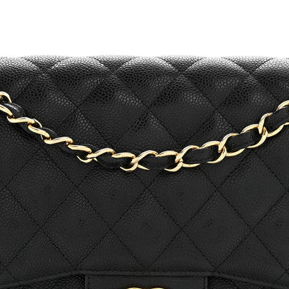 Chanel Caviar Quilted Jumbo Double Flap Black Black 8 of 16