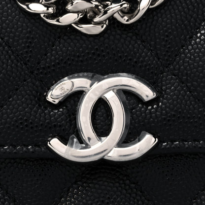 Chanel Caviar Quilted Pick Me Up Clutch With Chain Black 9 of 14