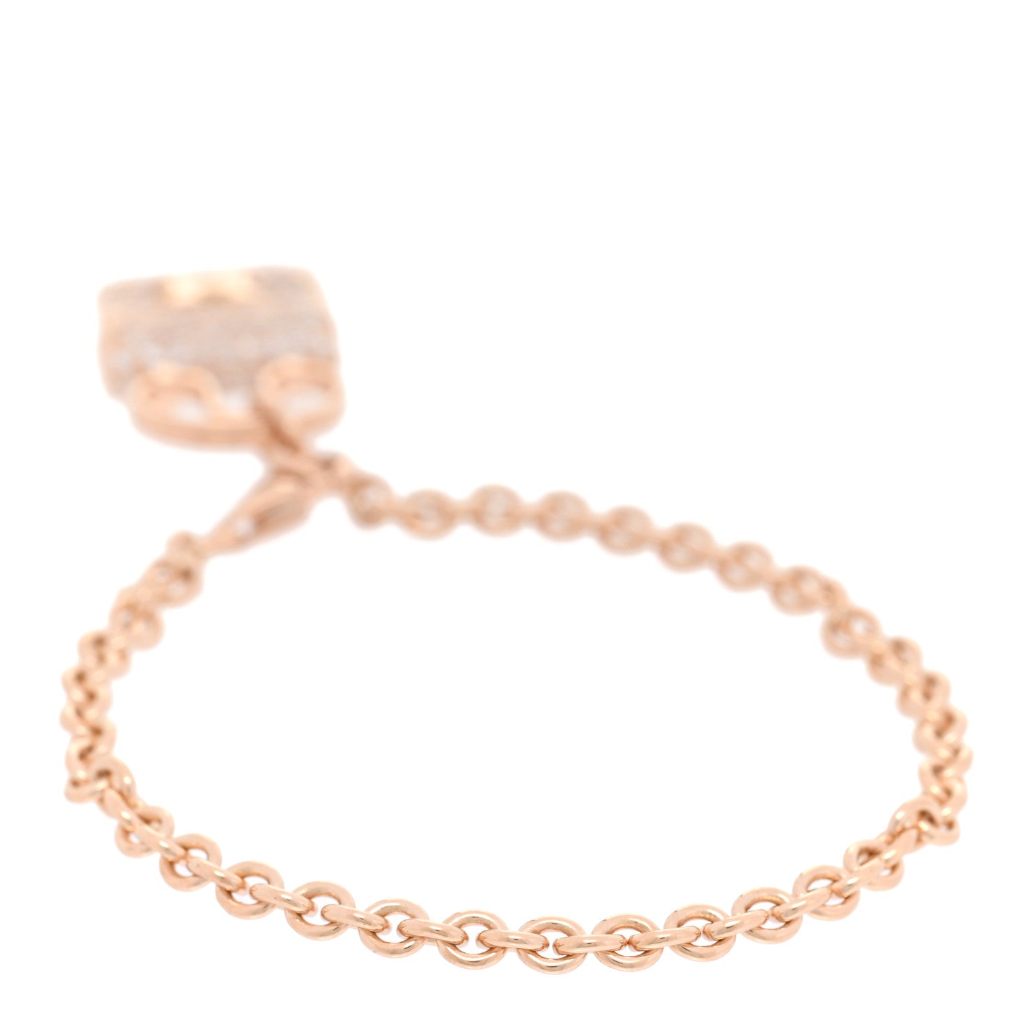 Hermes 18K Rose Gold Diamond Constance Amulette Pave Bracelet SH 2 of 3