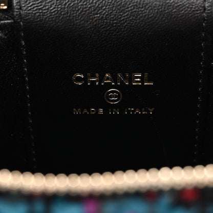 Chanel Tweed Quilted Mini Vanity Case With Chain Black 6 of 10