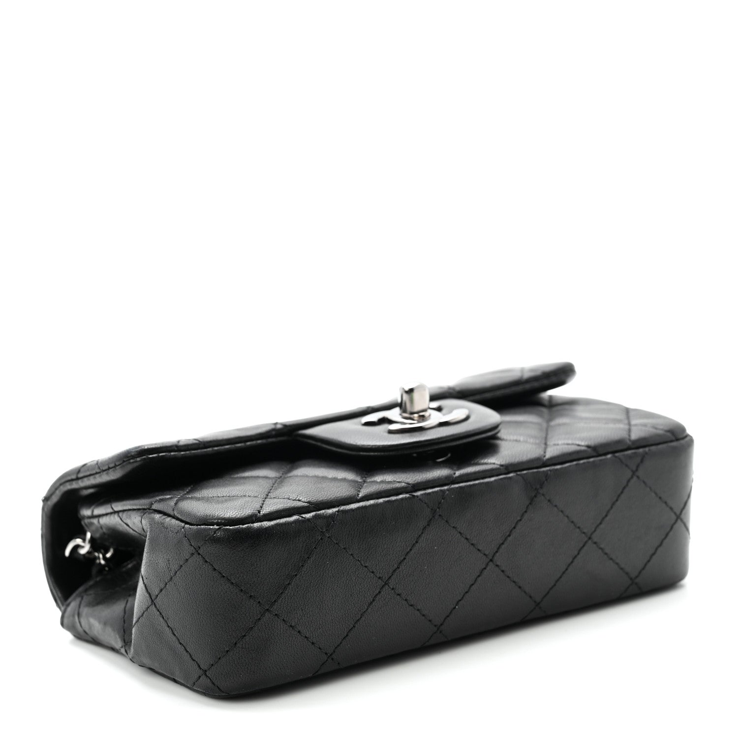 Chanel Lambskin Quilted Extra Mini Rectangular Flap Black 4 of 10