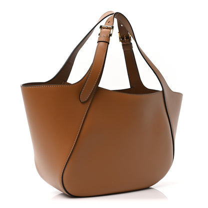Prada City Calfskin Metal Triangle Logo Tote Caramel 3 of 10