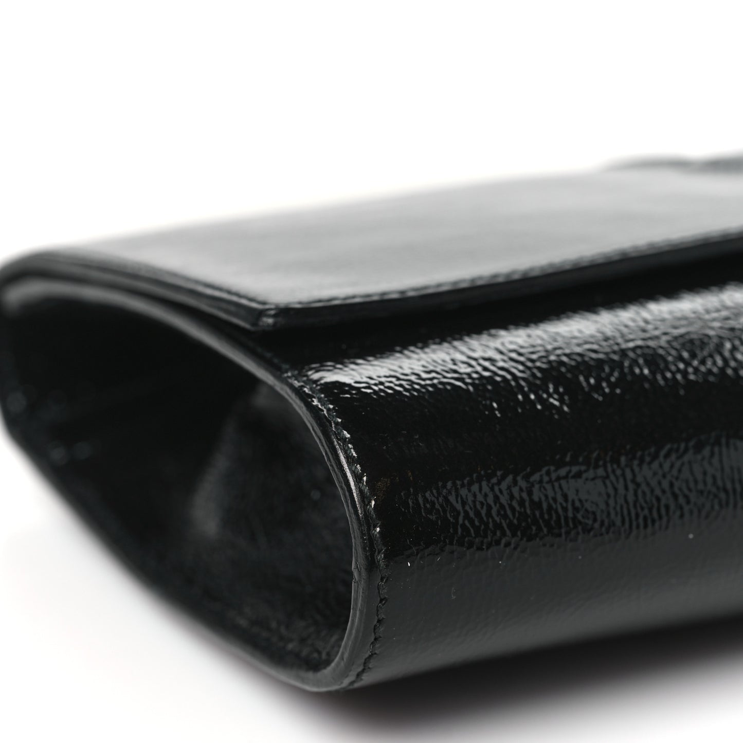 Textured Patent Monogram Large Belle De Jour Clutch Black