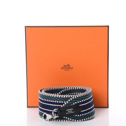Hermes Toile Swift 50mm Sangle Cavale Shoulder Strap Malachite Bleu Electrique Black 7 of 7