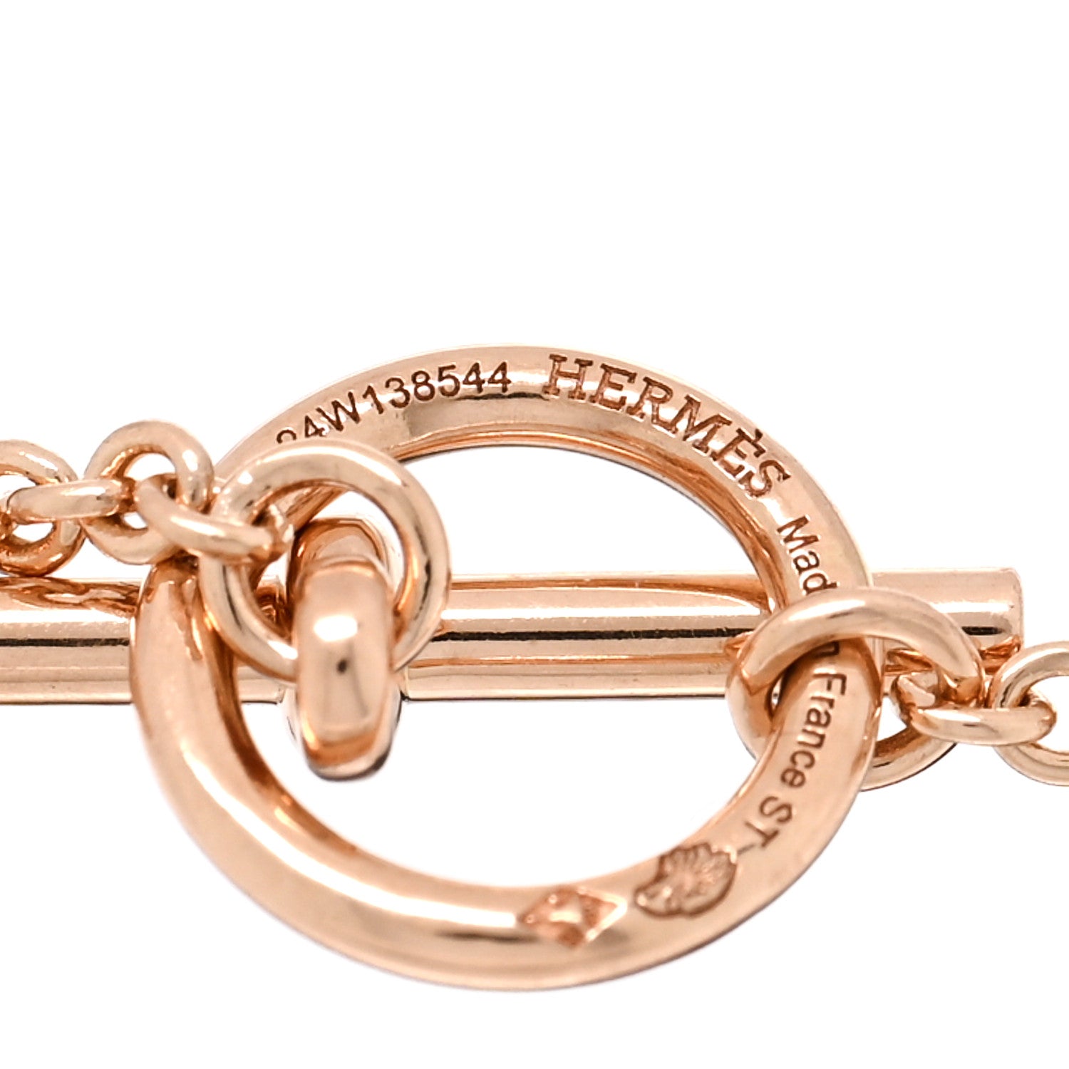 Hermes 18K Rose Gold Diamond TPM Vertige Coeur Bracelet ST 3 of 4