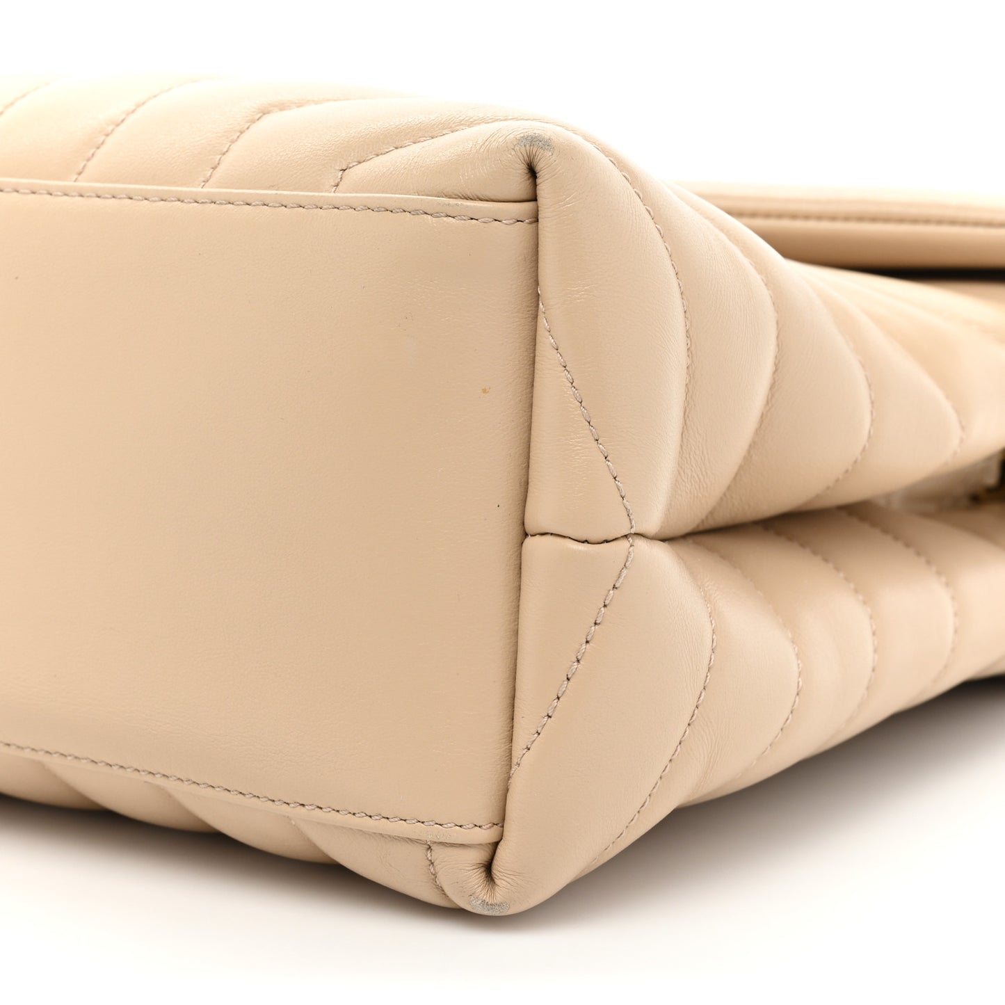 Calfskin Y Quilted Monogram Medium Loulou Chain Satchel Nude Powder