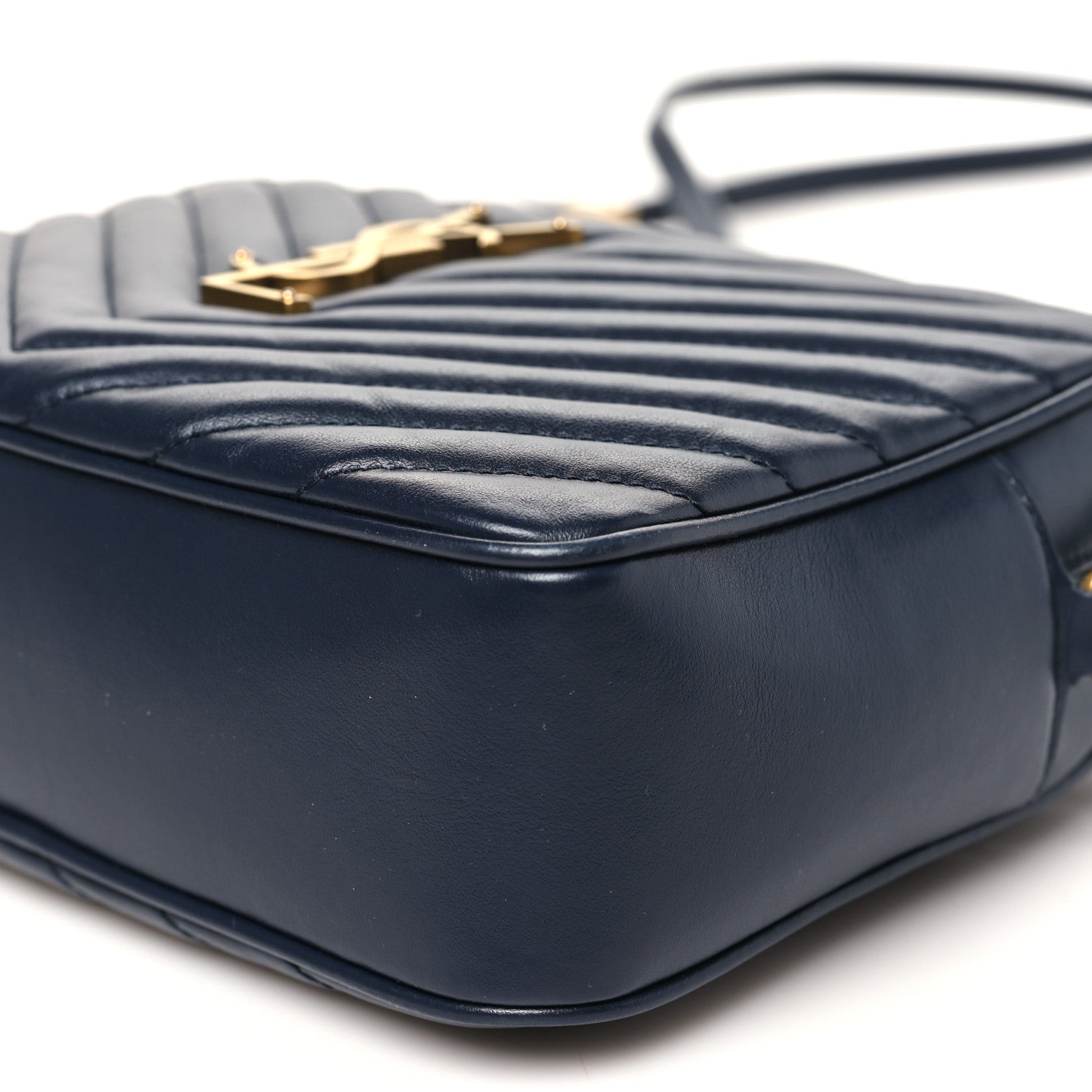 Saint Laurent Calfskin Matelasse Monogram Lou Camera Bag Deep Marine 10 of 11