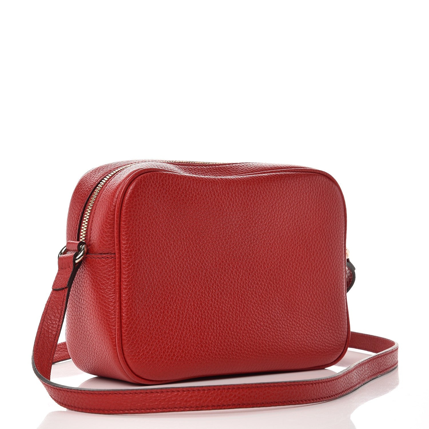 Gucci Pebbled Calfskin Small Soho Disco Bag Tabasco Red 3 of 7