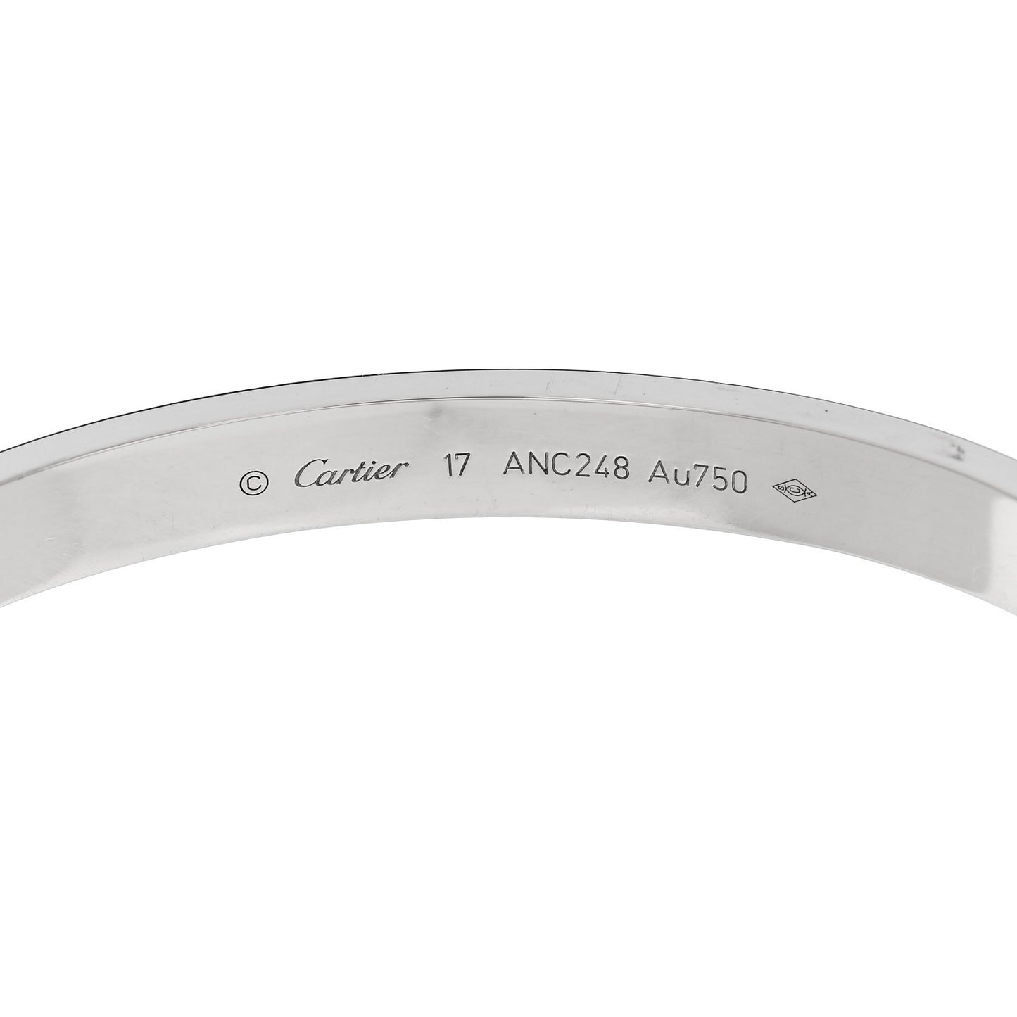 18K White Gold LOVE Bracelet 17