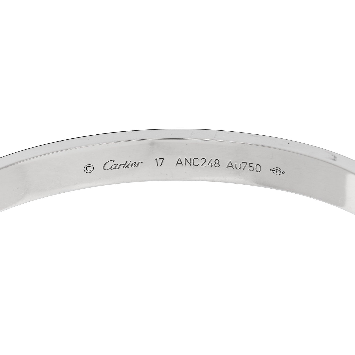 Cartier 18K White Gold LOVE Bracelet 17 5 of 8
