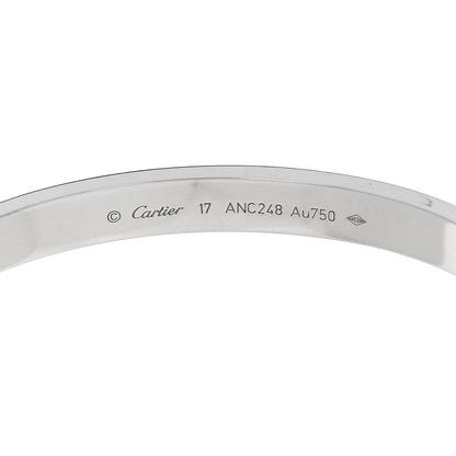 Cartier 18K White Gold LOVE Bracelet 17 5 of 8