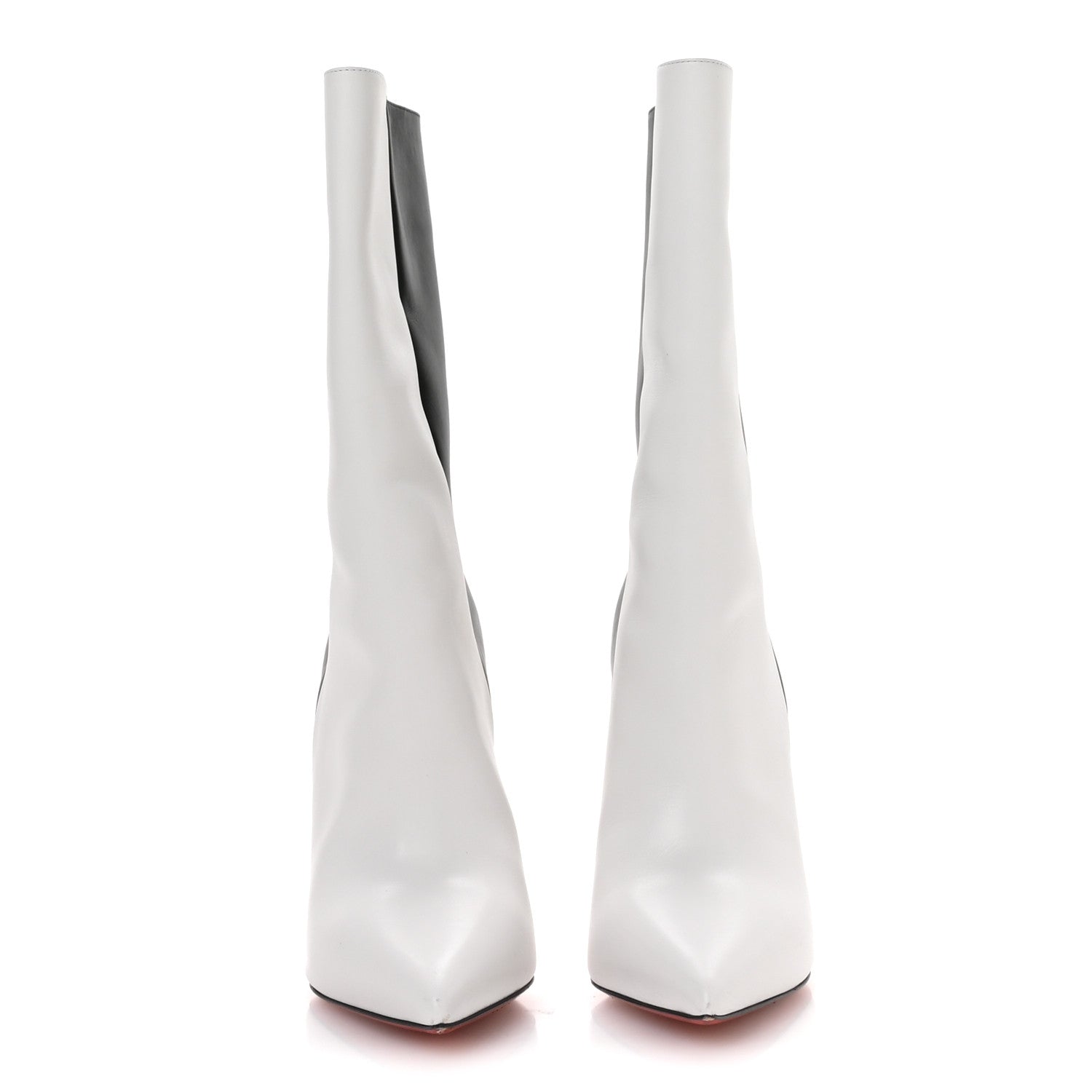 Christian Louboutin Calfskin Astrilarge 100 Booties 38.5 White Black 3 of 7