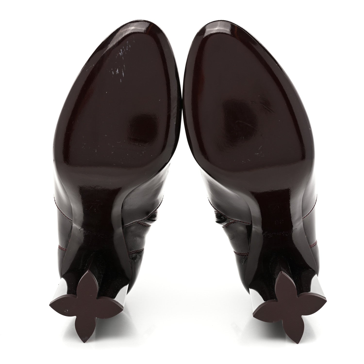 Louis Vuitton Patent Uniformes Silhouette Ankle Boots 36 Bordeaux 5 of 11
