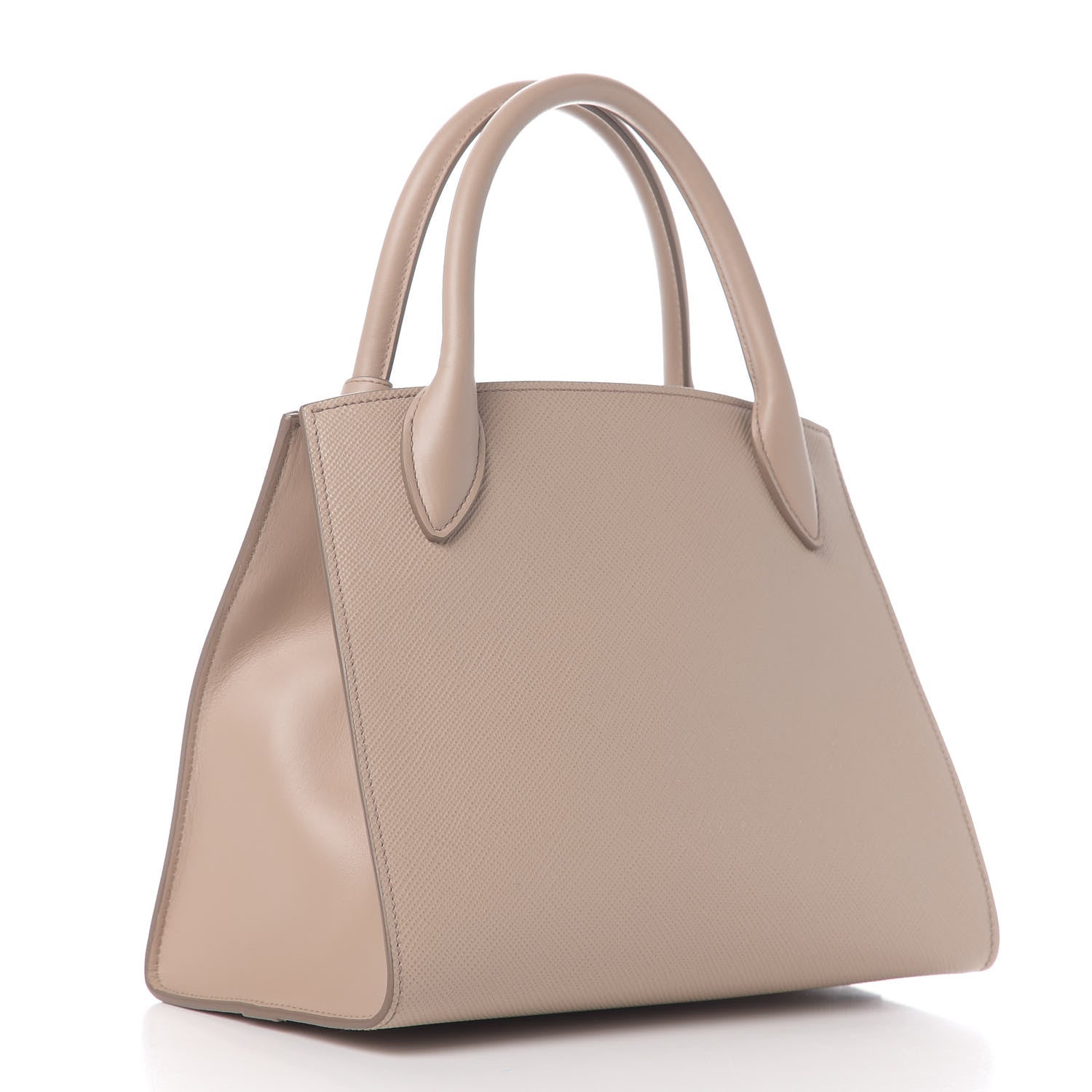 Prada Saffiano Cuir Calfskin Small Monochrome Top Handle Tote Cipria 2 of 10