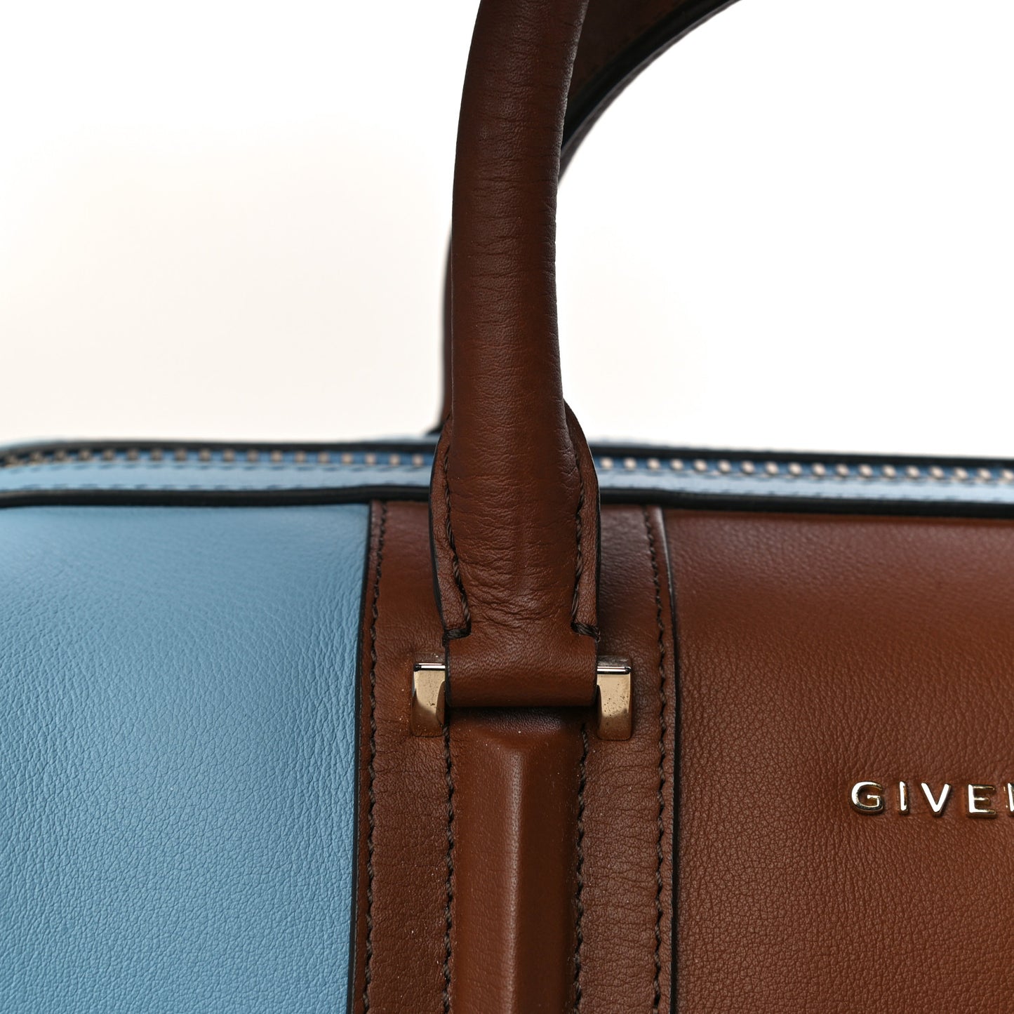 Goatskin Colorblock Medium Lucrezia Blue Brown