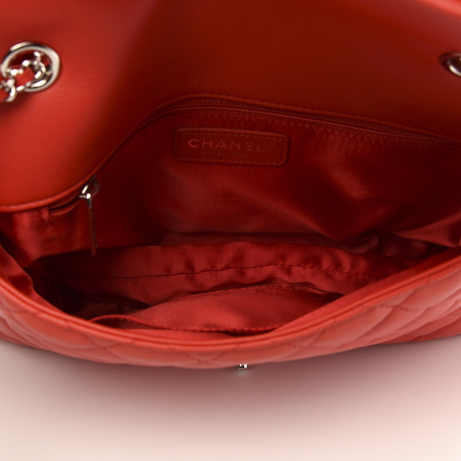 Chanel Lambskin Quilted 3 Flap Bag Red 7 of 10