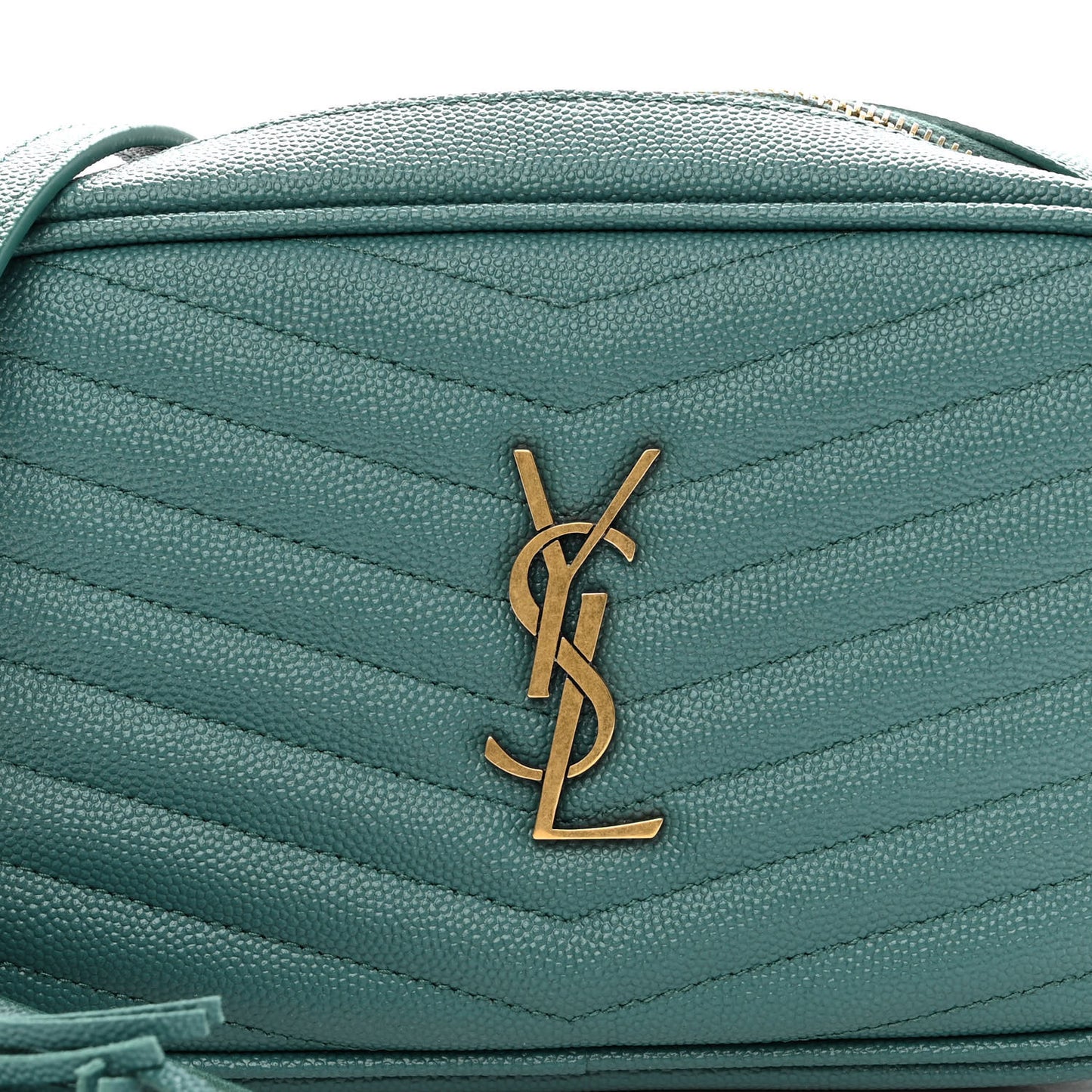 Grain De Poudre Matelasse Monogram Mini Lou Camera Bag Blue Vert