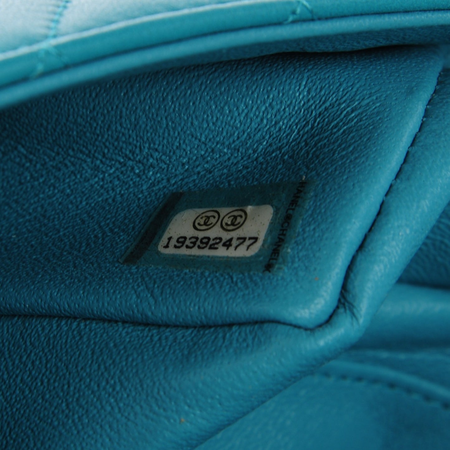 Lambskin Quilted Mini Rectangular Flap Turquoise