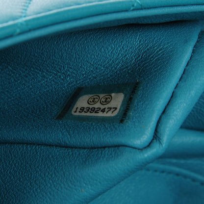 Chanel Lambskin Quilted Mini Rectangular Flap Turquoise 7 of 8