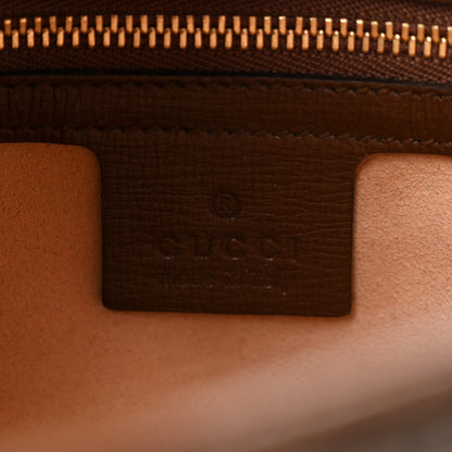 Gucci GG Supreme Monogram Azalea Calfskin Web Small Jackie 1961 Hobo Beige Ebony Brown Sugar 6 of 11