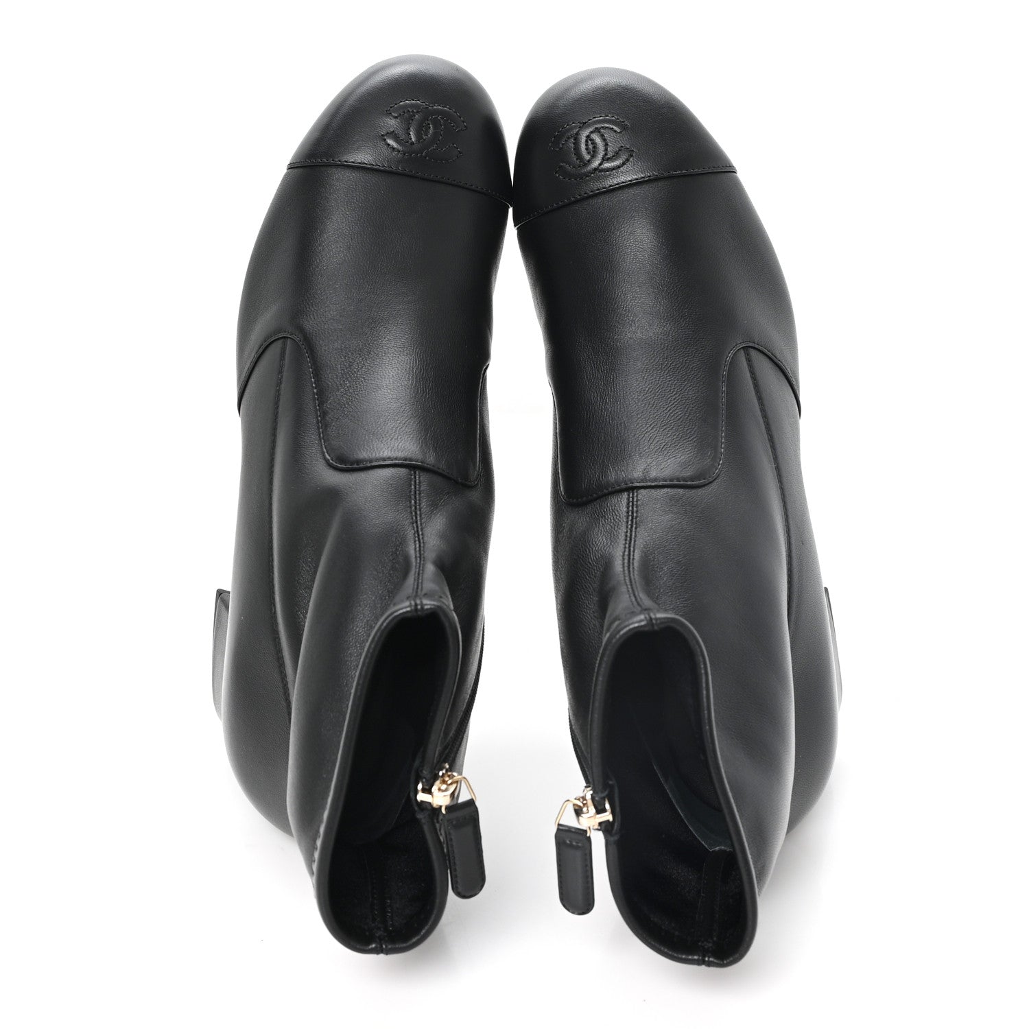 Chanel Stretch Lambskin Cap Toe CC Uniform Short Boots 41 Black 2 of 9
