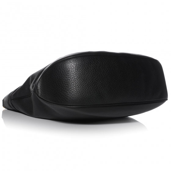 Leather Large Ride Shoulder Bag Black