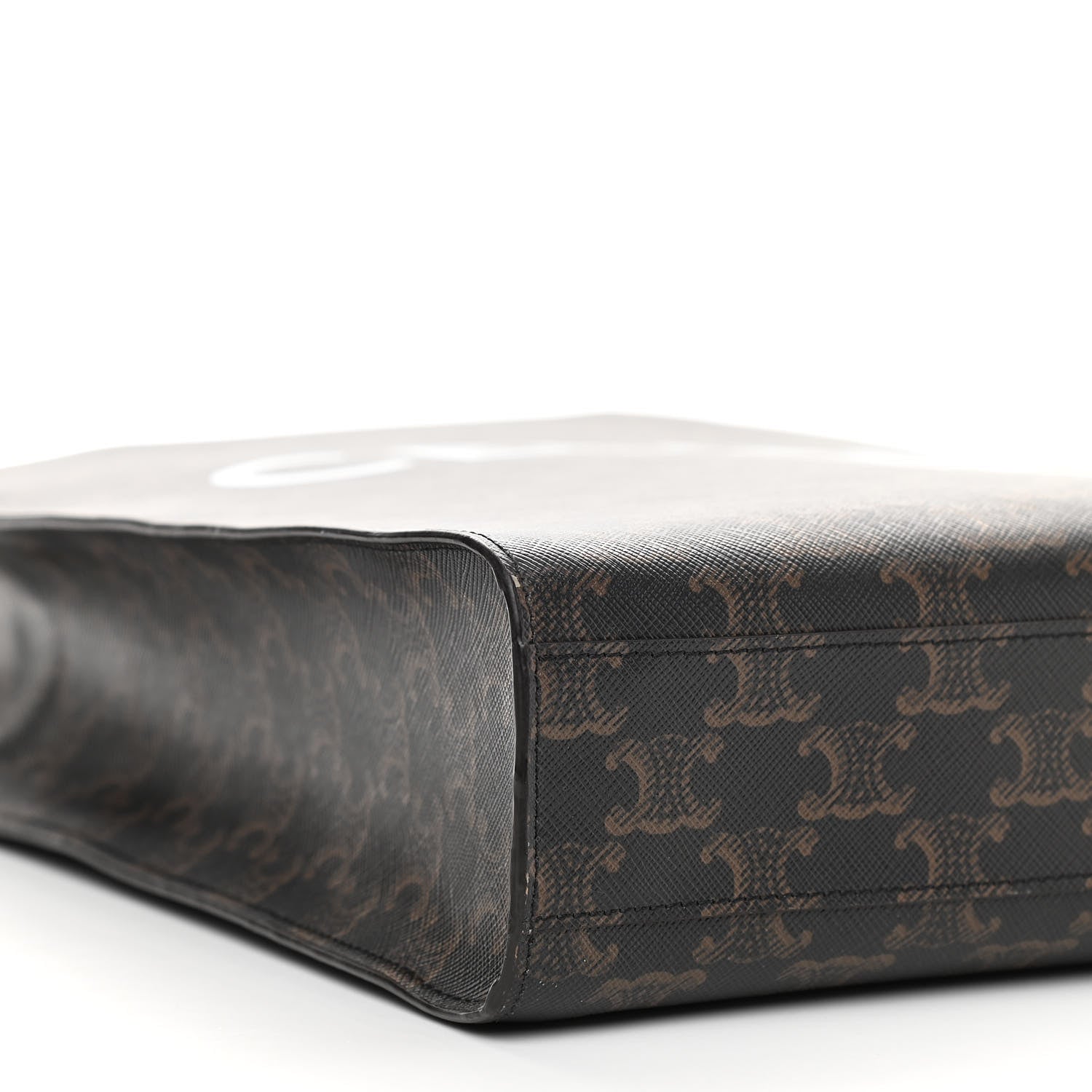 Celine Triomphe Canvas Calfskin Small Vertical Cabas Tan 8 of 9