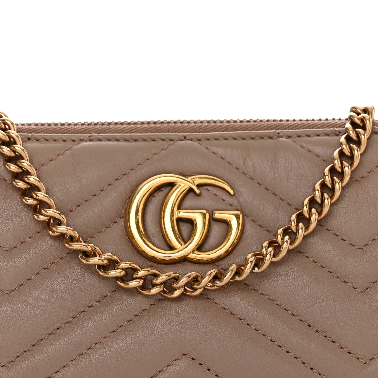 Gucci Calfskin Matelasse Mini GG Marmont Chain Bag Porcelain Rose 8 of 11