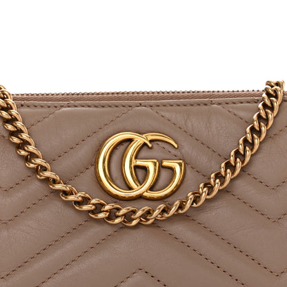 Gucci Calfskin Matelasse Mini GG Marmont Chain Bag Porcelain Rose 8 of 11