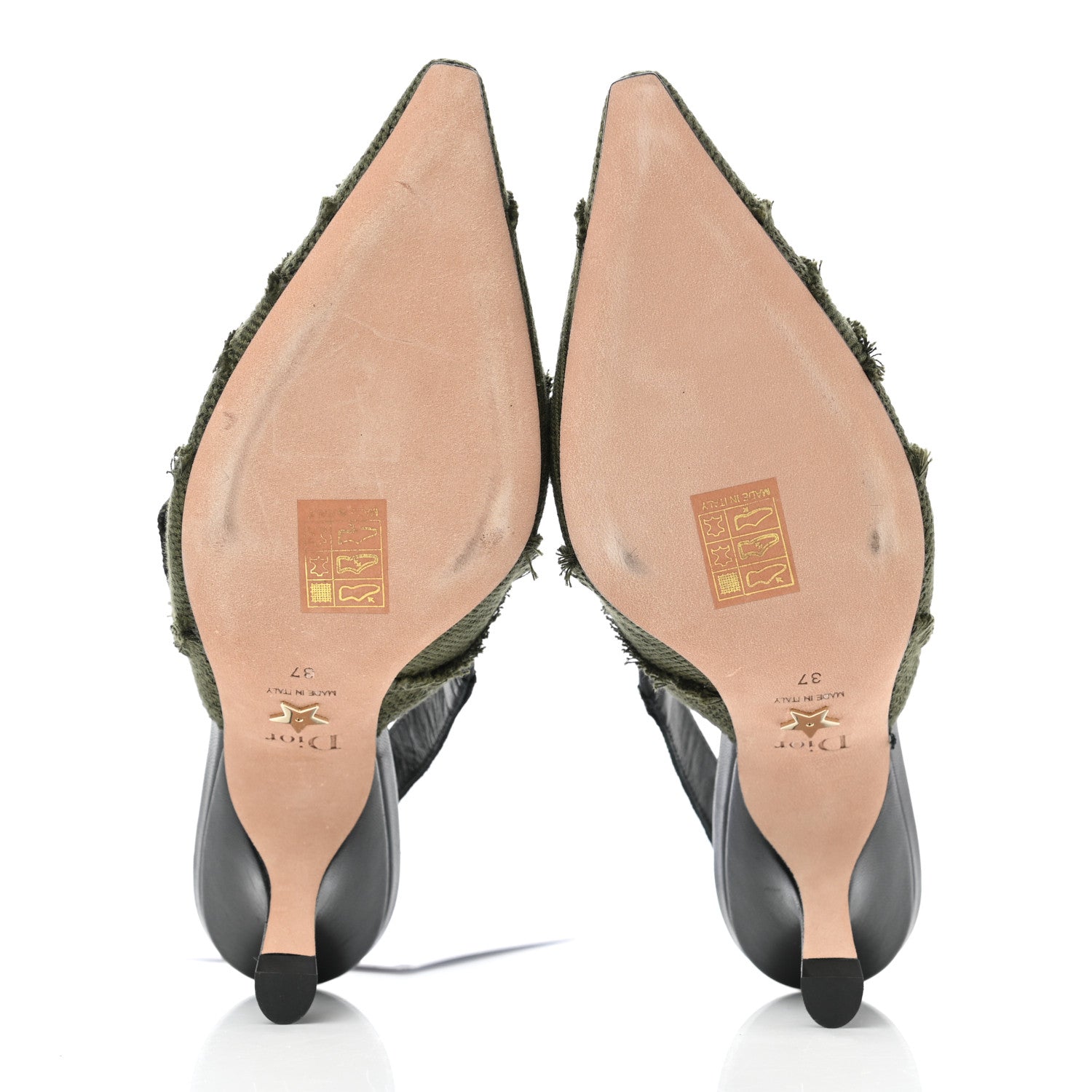 Christian Dior Canvas Ribbon Camouflage Embroidered J'Adior Slingback 65mm Pumps 37 Green 5 of 8