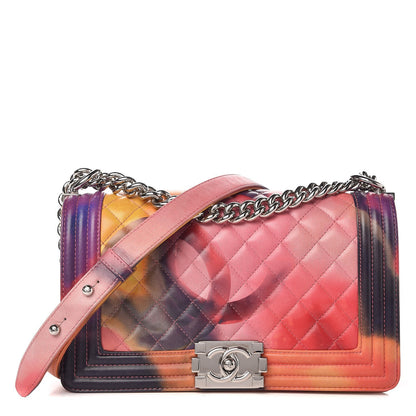 Chanel Printed Lambskin Quilted Medium Flower Power Boy Flap 1 of 7