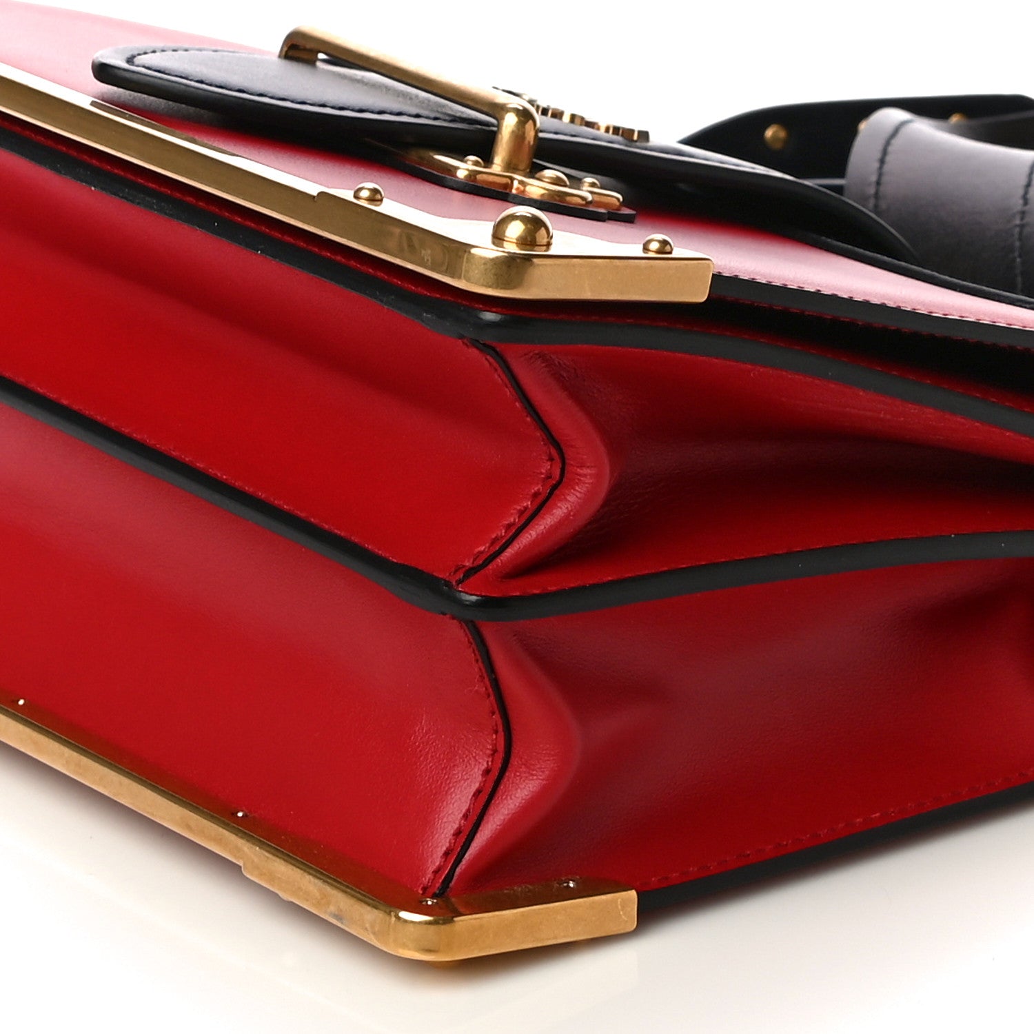 Prada City Calfskin Saffiano Cahier Bag Fuoco Black 8 of 10