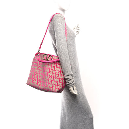 Valentino Garavani Toile Iconographe Vlogo All In Shopping Bag Natural Pink PP 2 of 10