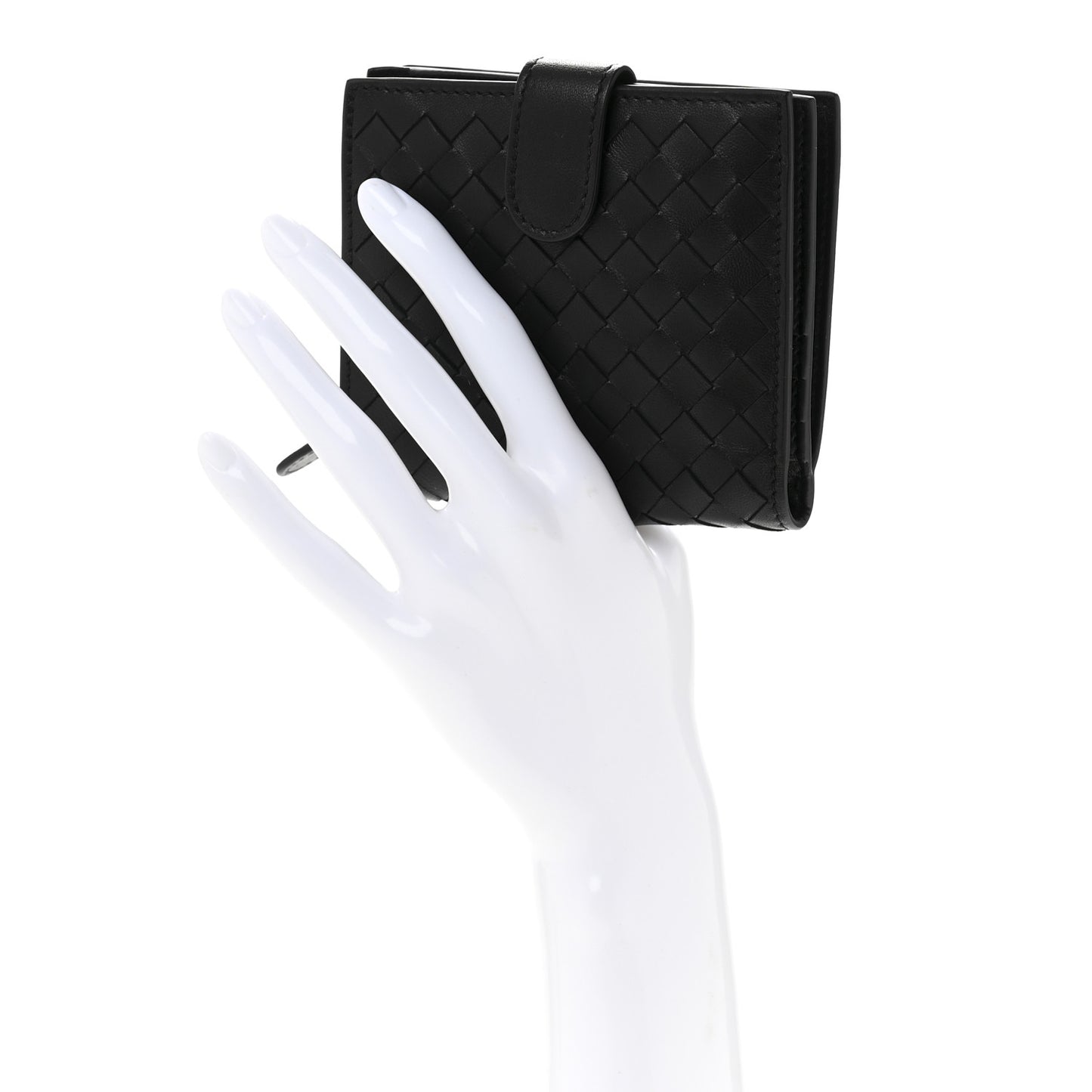 Nappa Intrecciato Snap Wallet Black