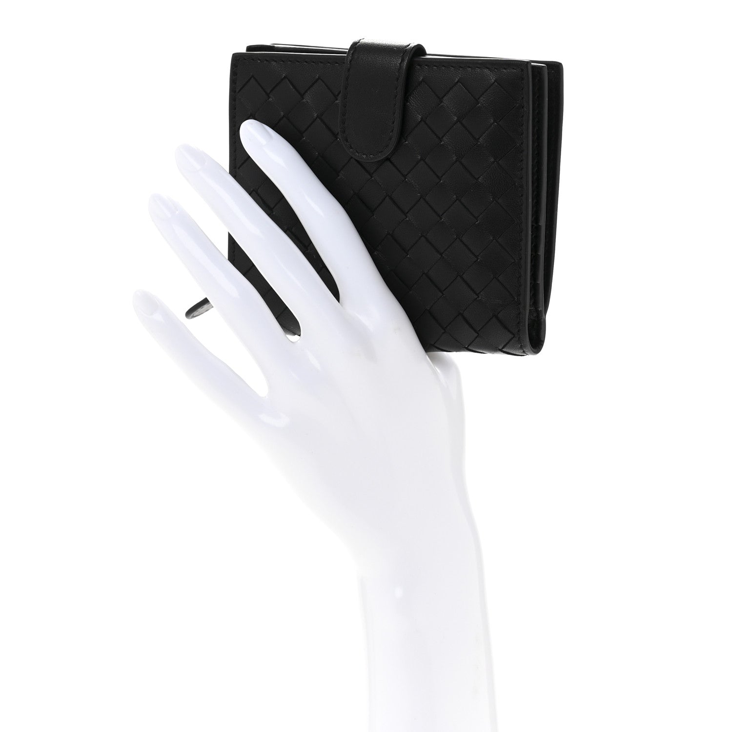 Bottega Veneta Nappa Intrecciato Snap Wallet Black 2 of 9