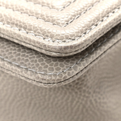 Chanel Caviar Quilted Medium Boy Flap Grey 12 of 13