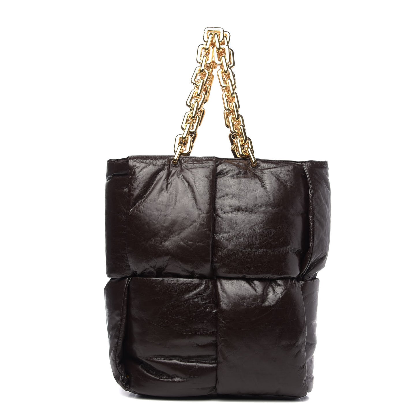 Calfskin Maxi Intrecciato Puffy Chain Tote Bag Fondente