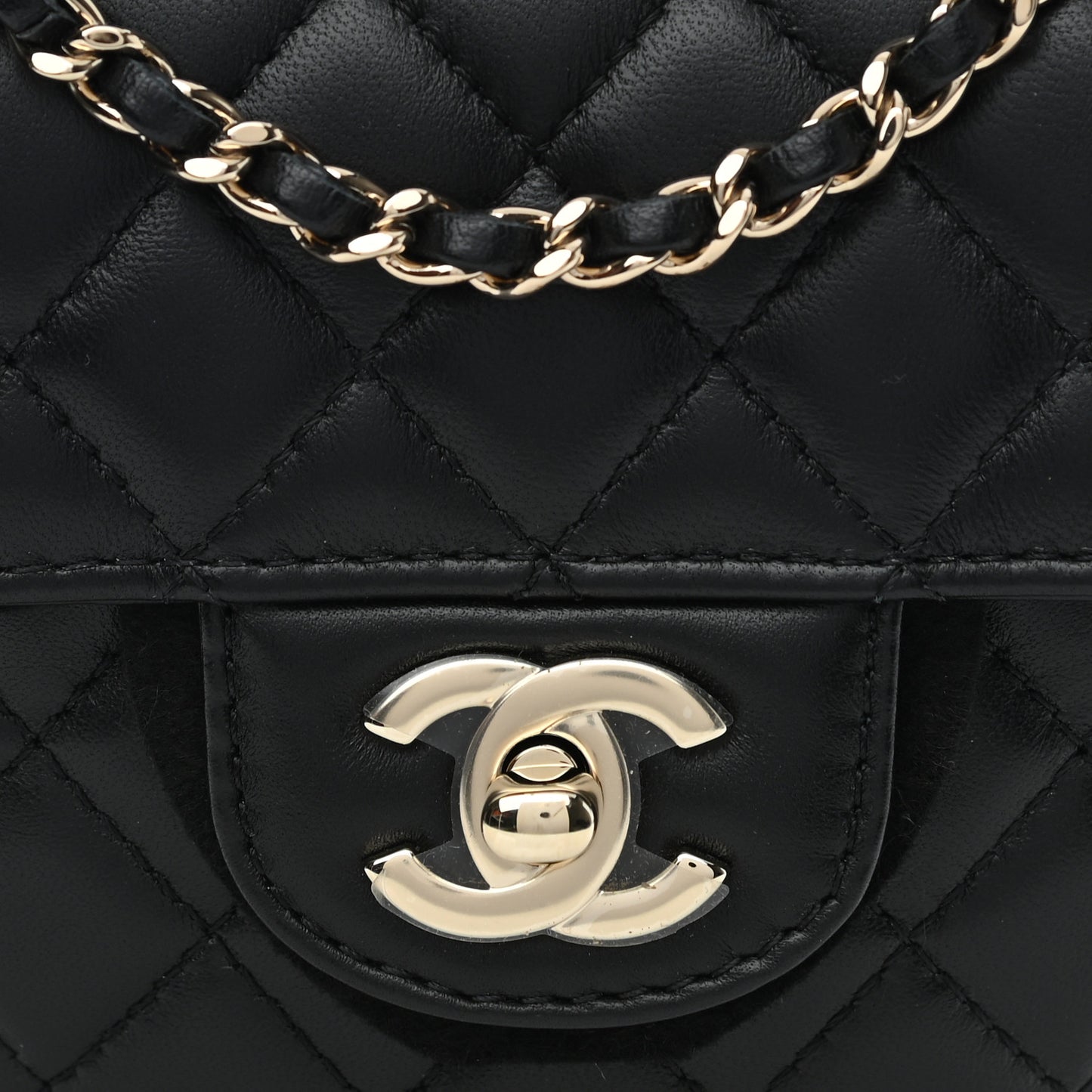 Lambskin Quilted CC In Love Heart Bag Black