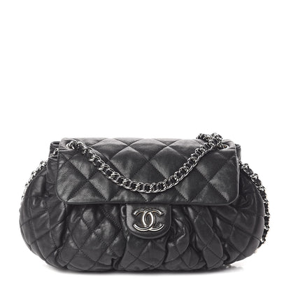 Chanel Washed Lambskin Quilted Medium Chain Around Messenger Black 1 of 10