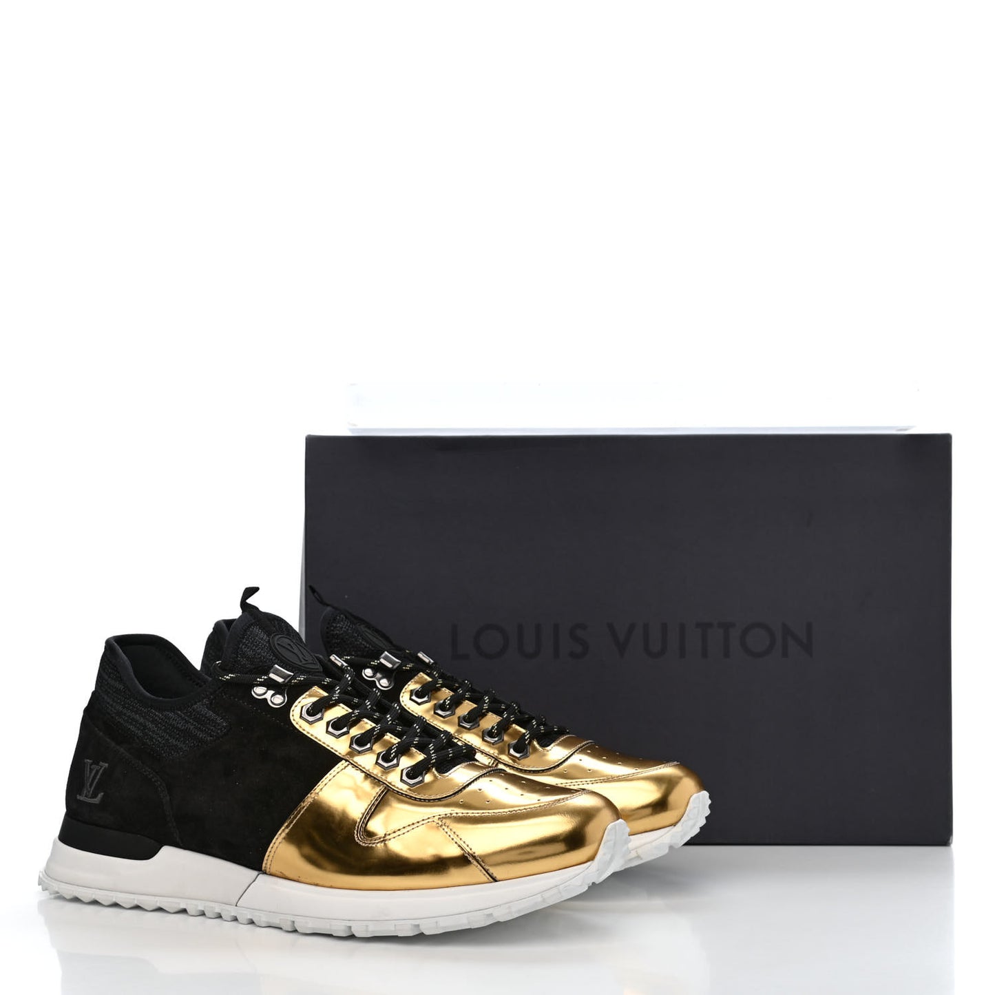 Metallic Patent Suede Run Away Sneakers 8 Black