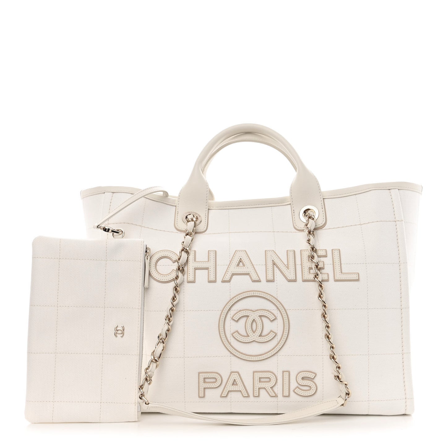 Cotton Medium Deauville Tote White